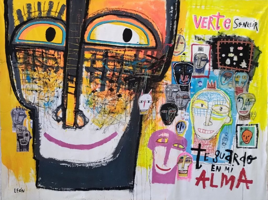 Leon-Blanco-Te-guardo-en-mi-alma-190x2-50cm-tecnica-mixta-sobre-tela-2023